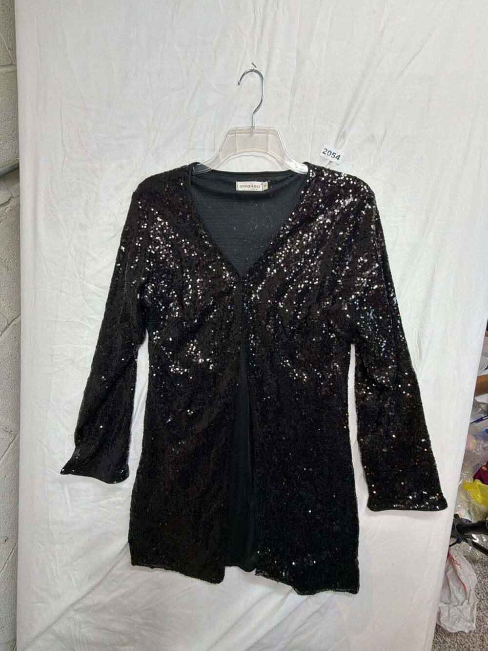 Anna-Kaci Sequin Cardigan Size S Black Sparkle & Shine Jacket